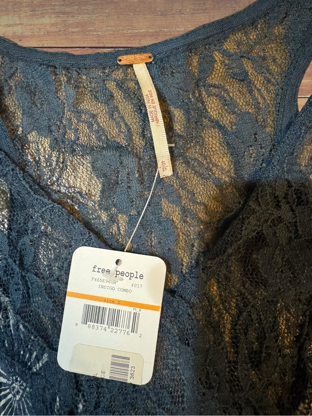 Free People Printed Cami Bell Trapeze Tank Top - Boho Lace Tunic NWT Size Small - Picture 2 of 15